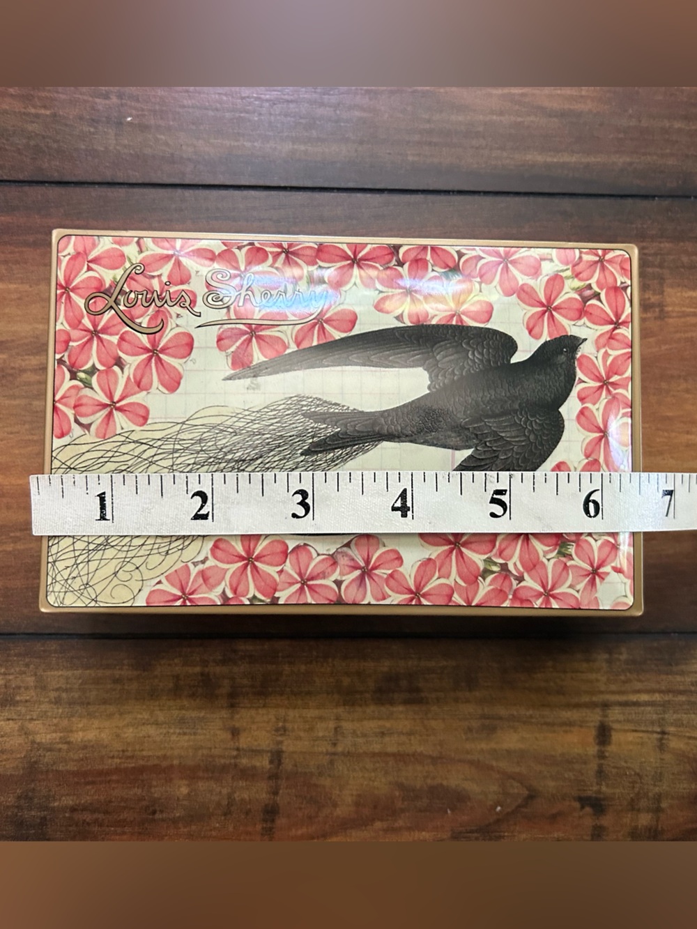 Louis Sherry Decorative Bird Tin with Pink Flowers - Picture 5 of 7